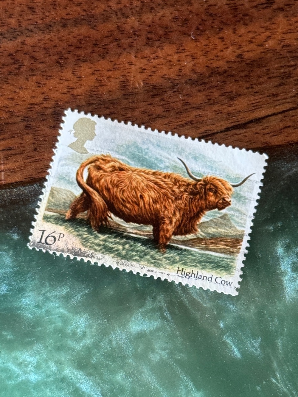 1984 Great Britain 16p “Scottish Highland cow” Postage Stamp